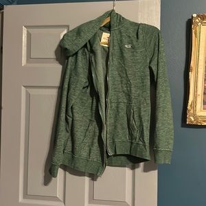 Heather hunter green hoodie by Hollister. Size Large.